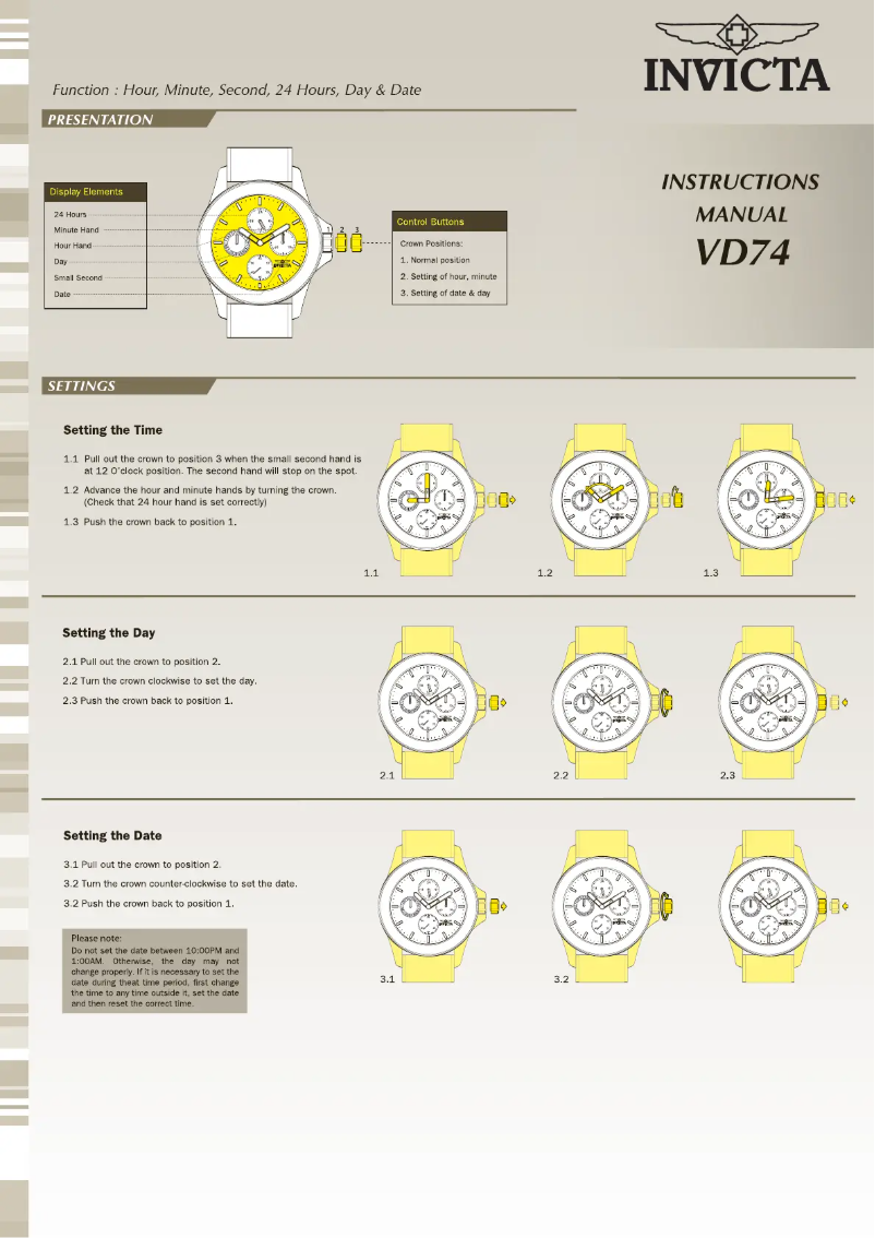 Página 1 del manual Manual de usuario Invicta Aviator 28080