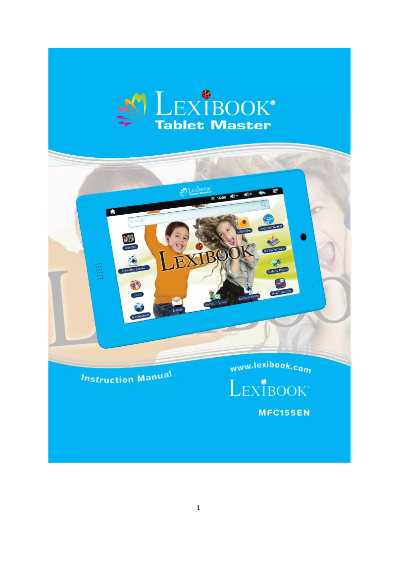 Page 1 de la notice Manuel utilisateur Lexibook Tablet Master MFC155EN