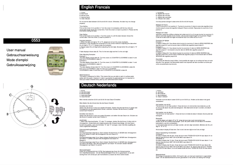 Page 1 de la notice Manuel utilisateur Davis 0553
