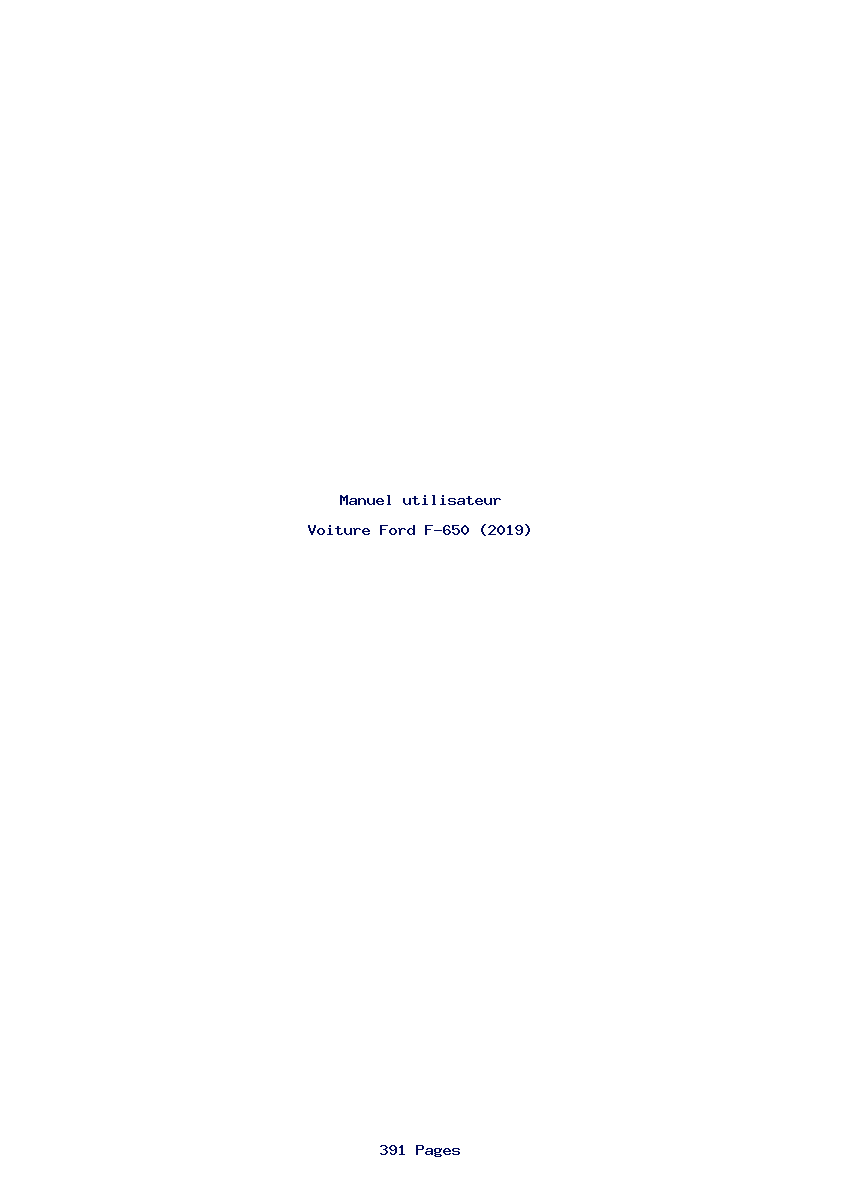 Page 1 de la notice Manuel utilisateur Ford F-650 (2019)