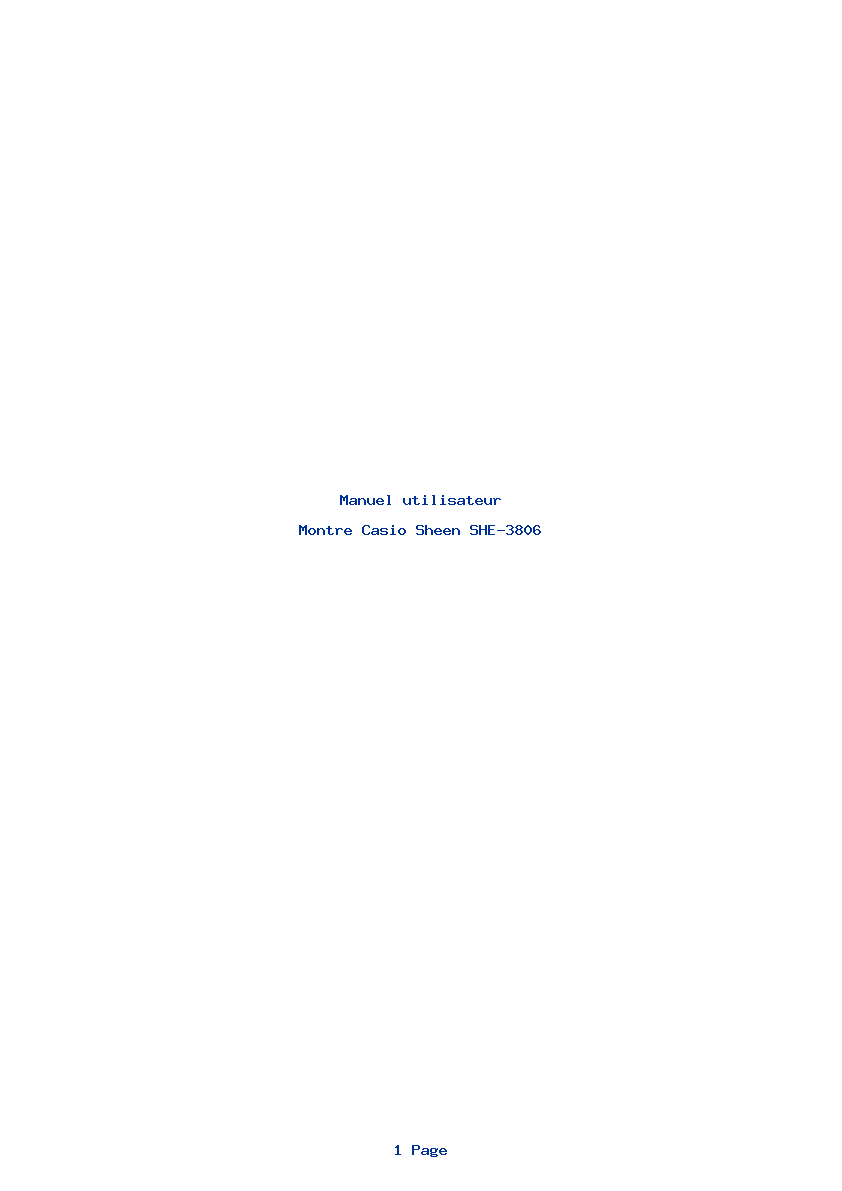 Page 1 de la notice Manuel utilisateur Casio Sheen SHE-3806