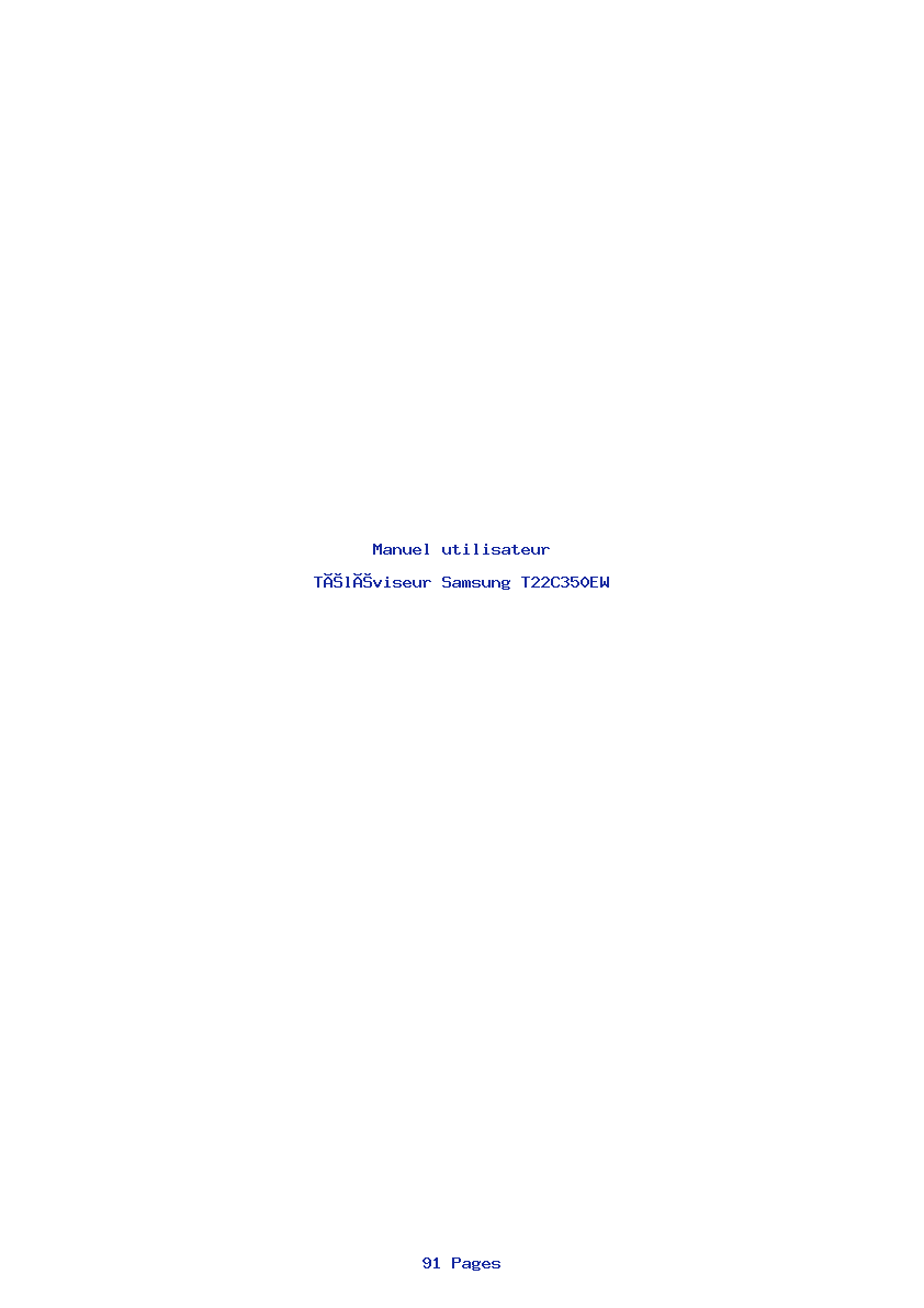 Page 1 de la notice Manuel utilisateur Samsung T22C350EW