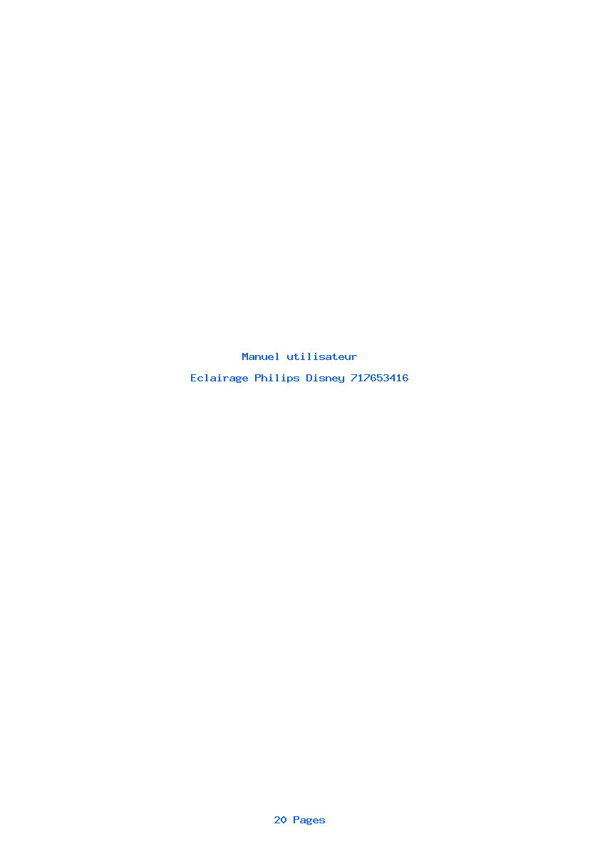Page 1 de la notice Manuel utilisateur Philips Disney 717653416