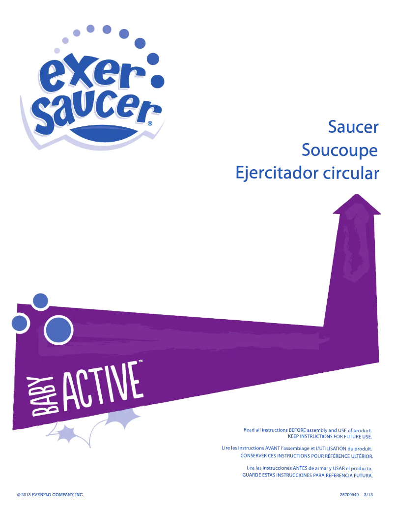 Page 1 of the manual User Manual Evenflo Exersaucer Moovin' & Groovin'