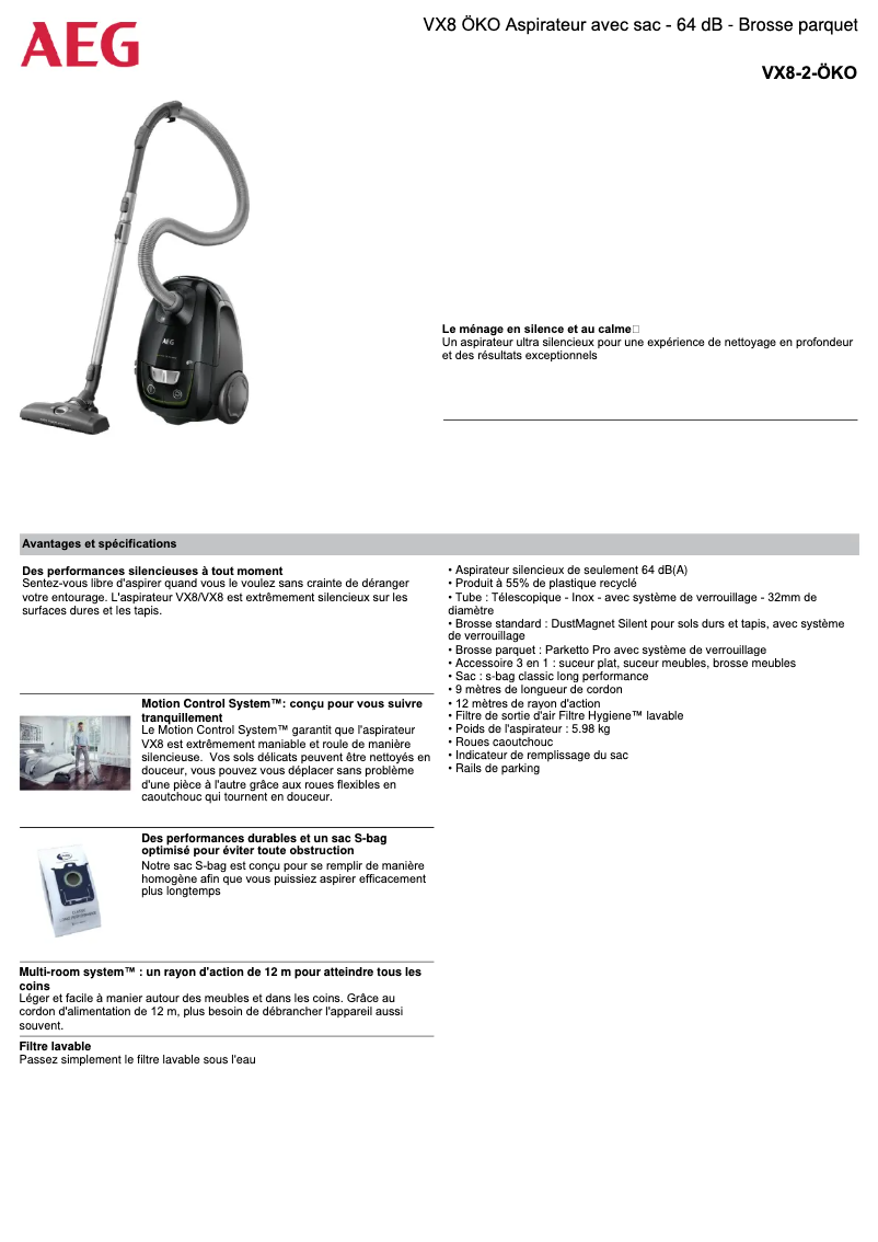 Página 1 del manual Manual de usuario AEG VX8-2-ÖKO