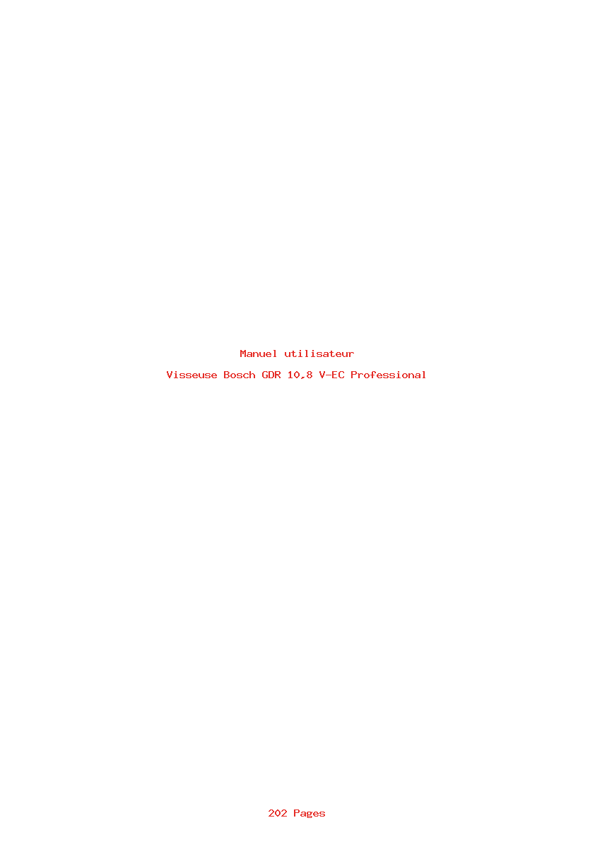 Page 1 de la notice Manuel utilisateur Bosch GDR 10,8 V-EC Professional