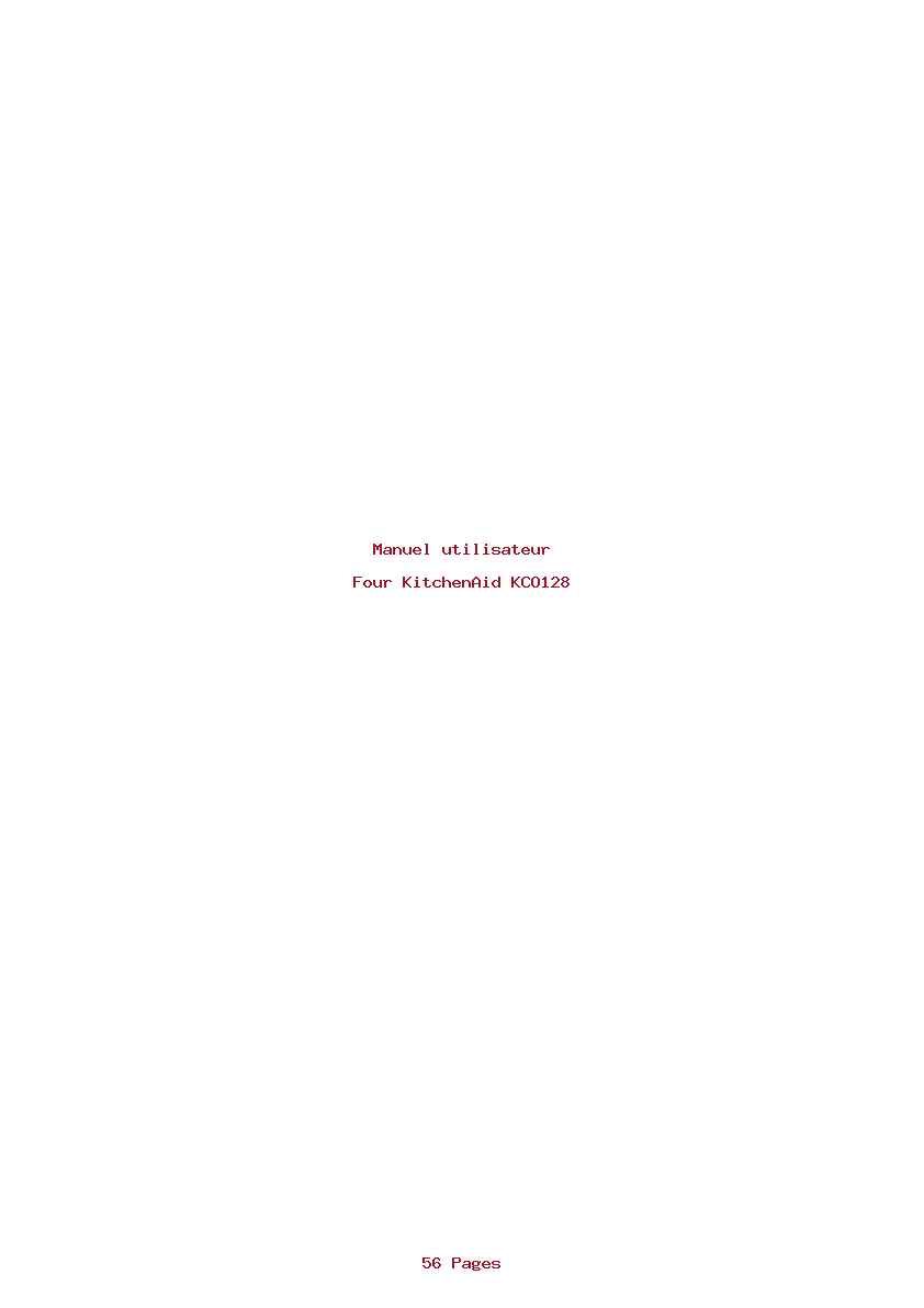 Page 1 de la notice Manuel utilisateur KitchenAid KCO128