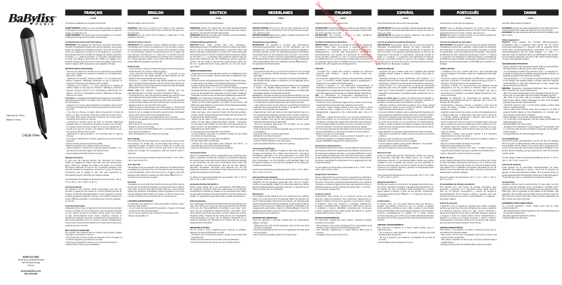Page 1 de la notice Manuel utilisateur BaByliss C453E