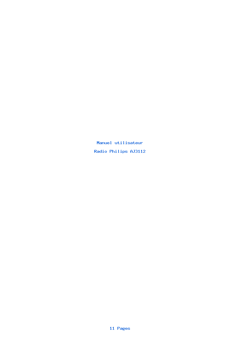 Page 1 de la notice Manuel utilisateur Philips AJ3112