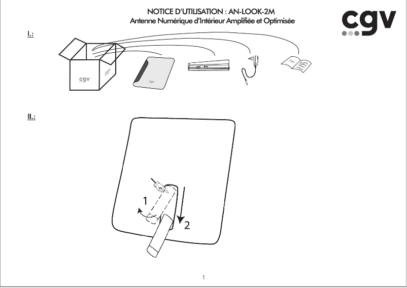 Page 1 de la notice Manuel utilisateur CGV AN-LOOK-2M