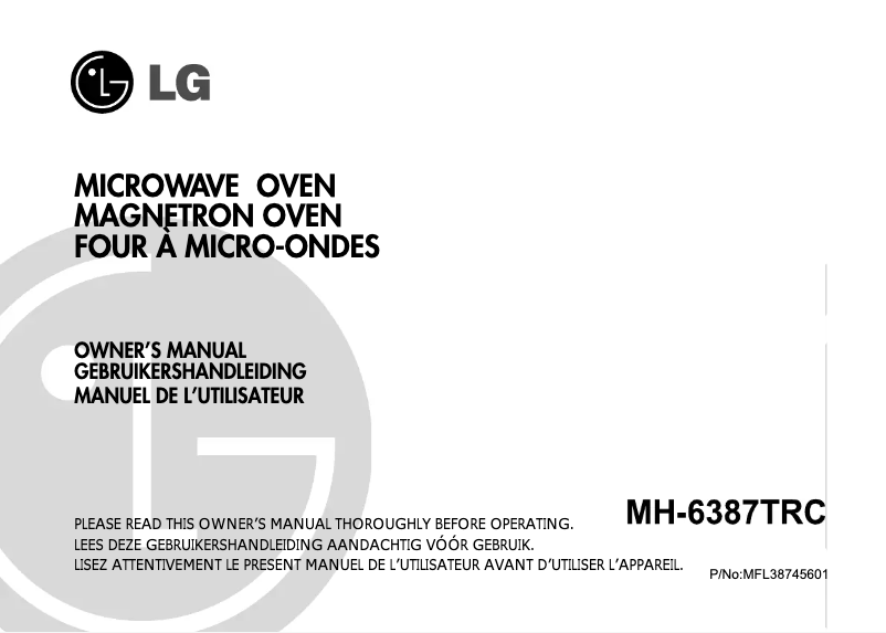 Page 1 de la notice Manuel utilisateur LG MH6387TR