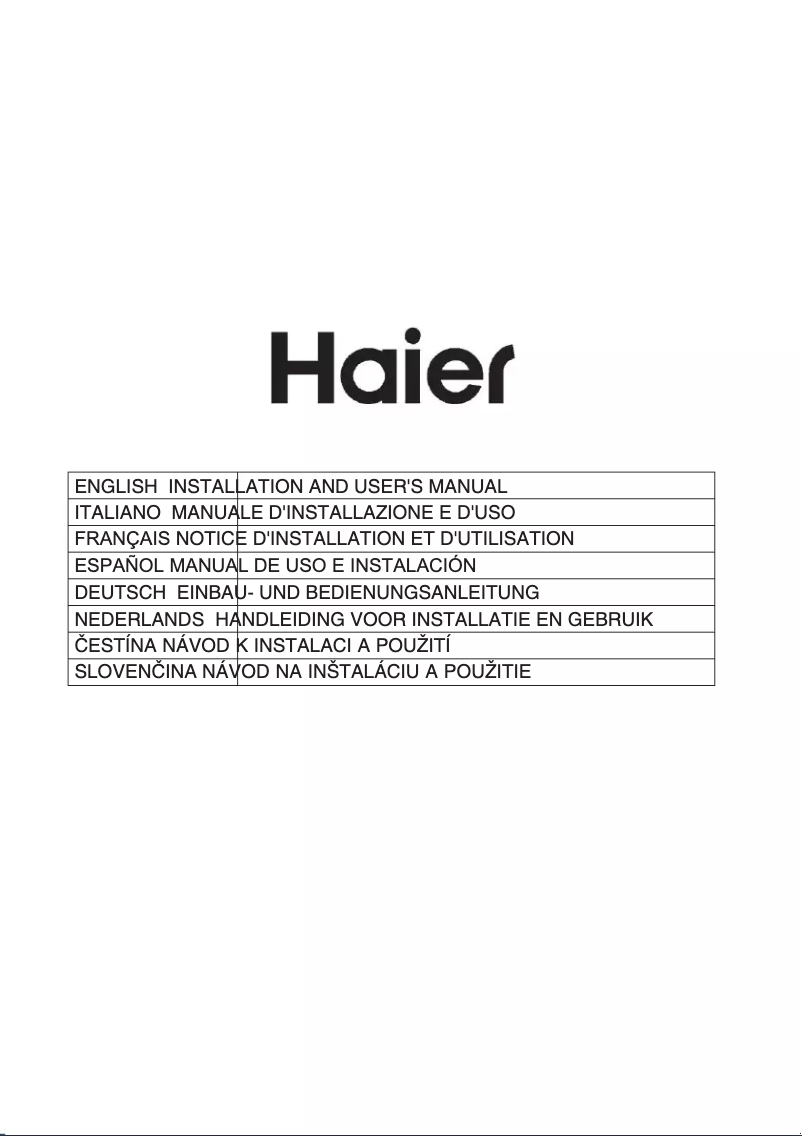 Página 1 del manual Manual de instrucciones Haier HATS9DS6BPLWI