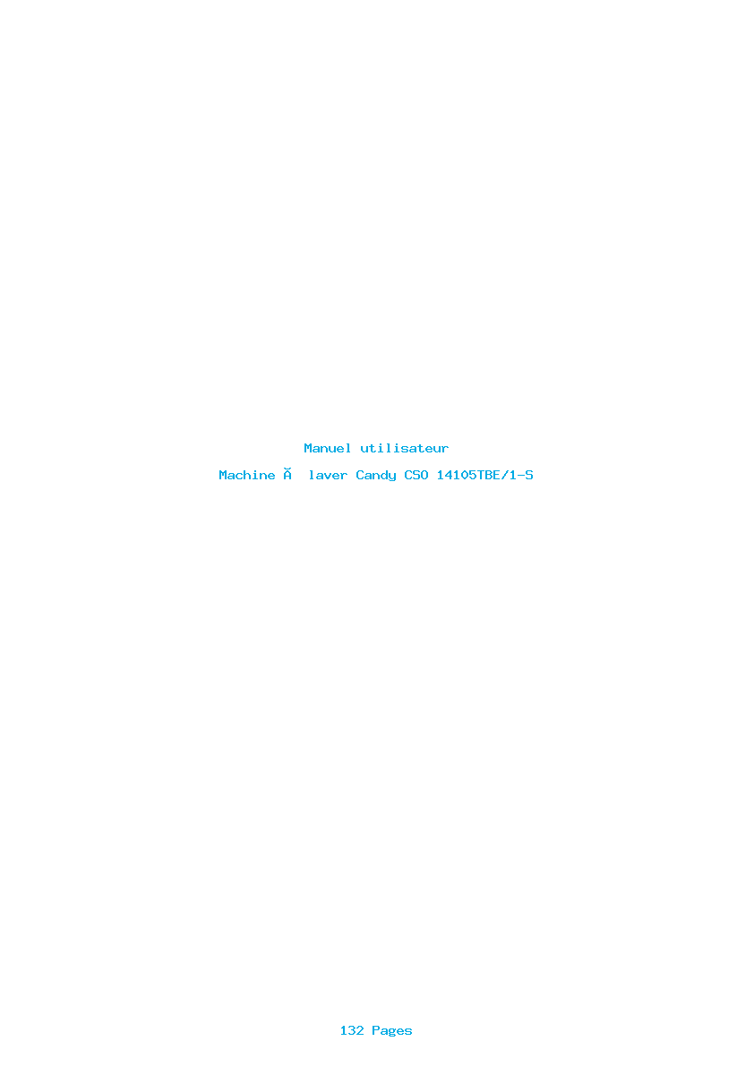 Page 1 de la notice Manuel utilisateur Candy CSO 14105TBE/1-S