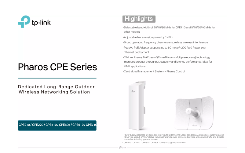 Page 1 de la notice Fiche technique TP-Link CPE510