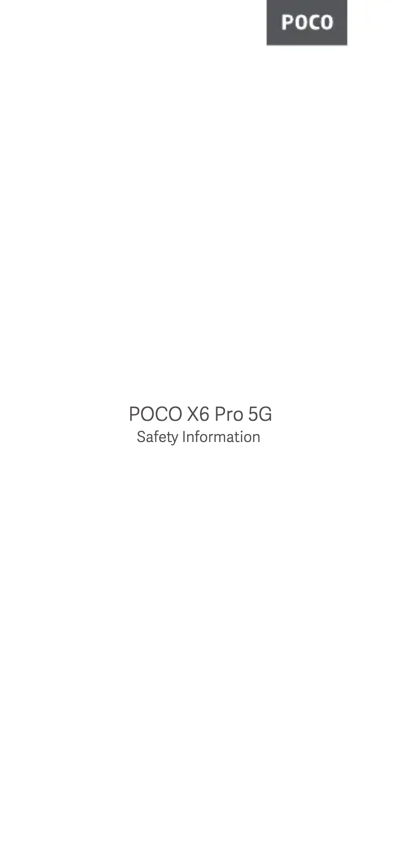 Page 1 de la notice Manuel utilisateur POCO X6 Pro 5G