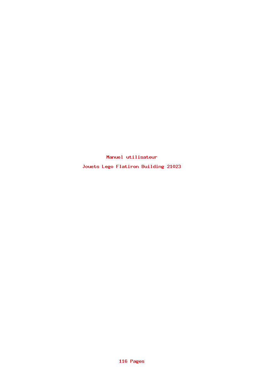 Page 1 de la notice Manuel utilisateur Lego Flatiron Building 21023