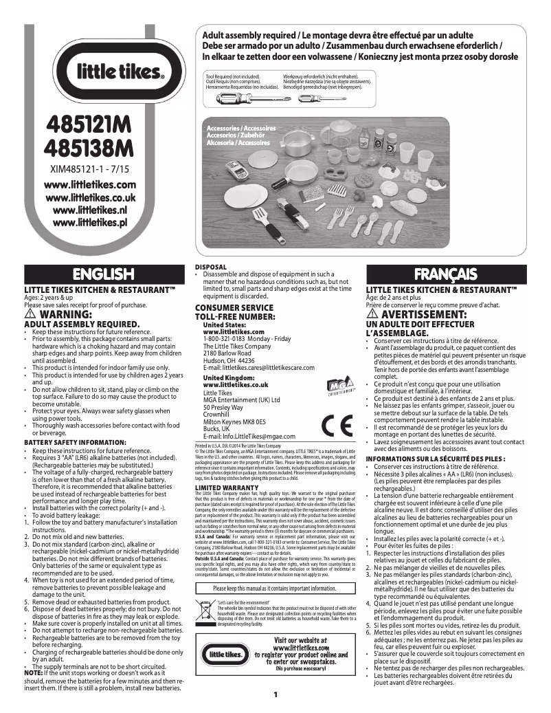 Página 1 del manual Manual de usuario Little Tikes Tikes Kitchen & Restaurant