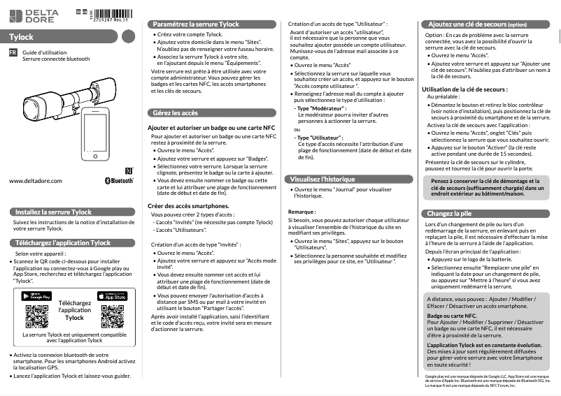 Página 1 del manual Manual de usuario Delta Dore Tylock