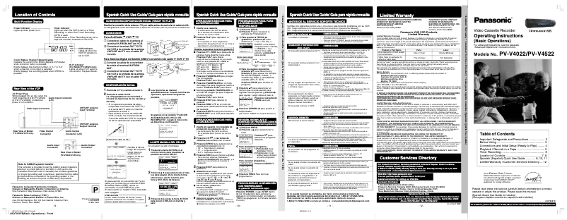 Página 1 del manual Manual de usuario Panasonic PV-V4022
