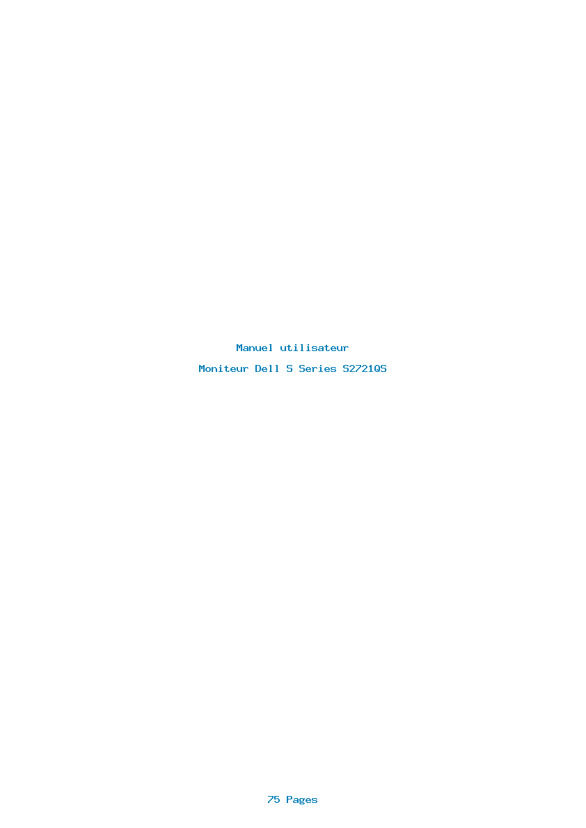 Page 1 de la notice Manuel utilisateur Dell S Series S2721QS