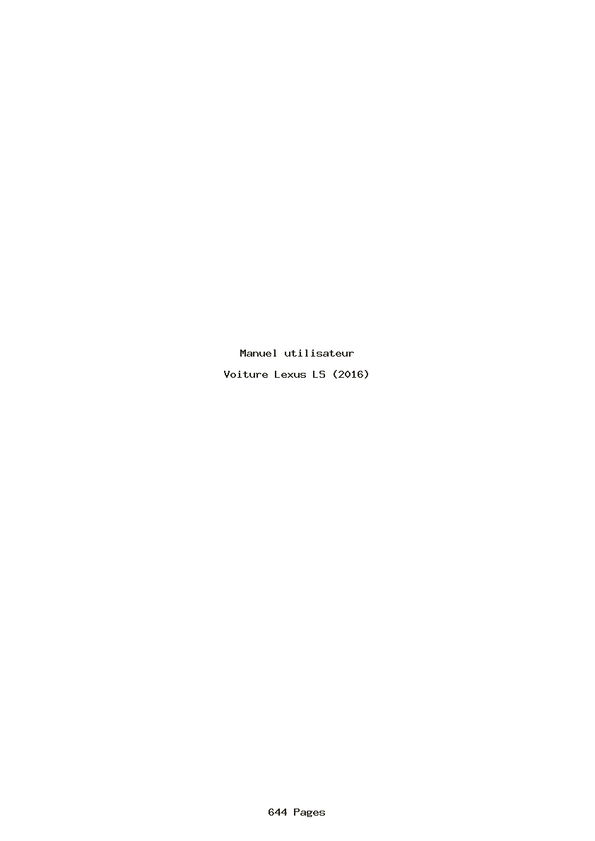 Page 1 de la notice Manuel utilisateur Lexus LS (2016)