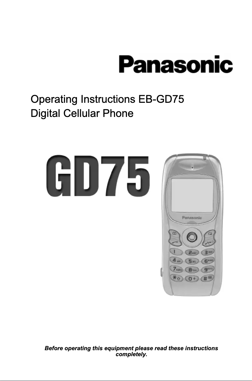 Página 1 del manual Manual de usuario Panasonic GD75