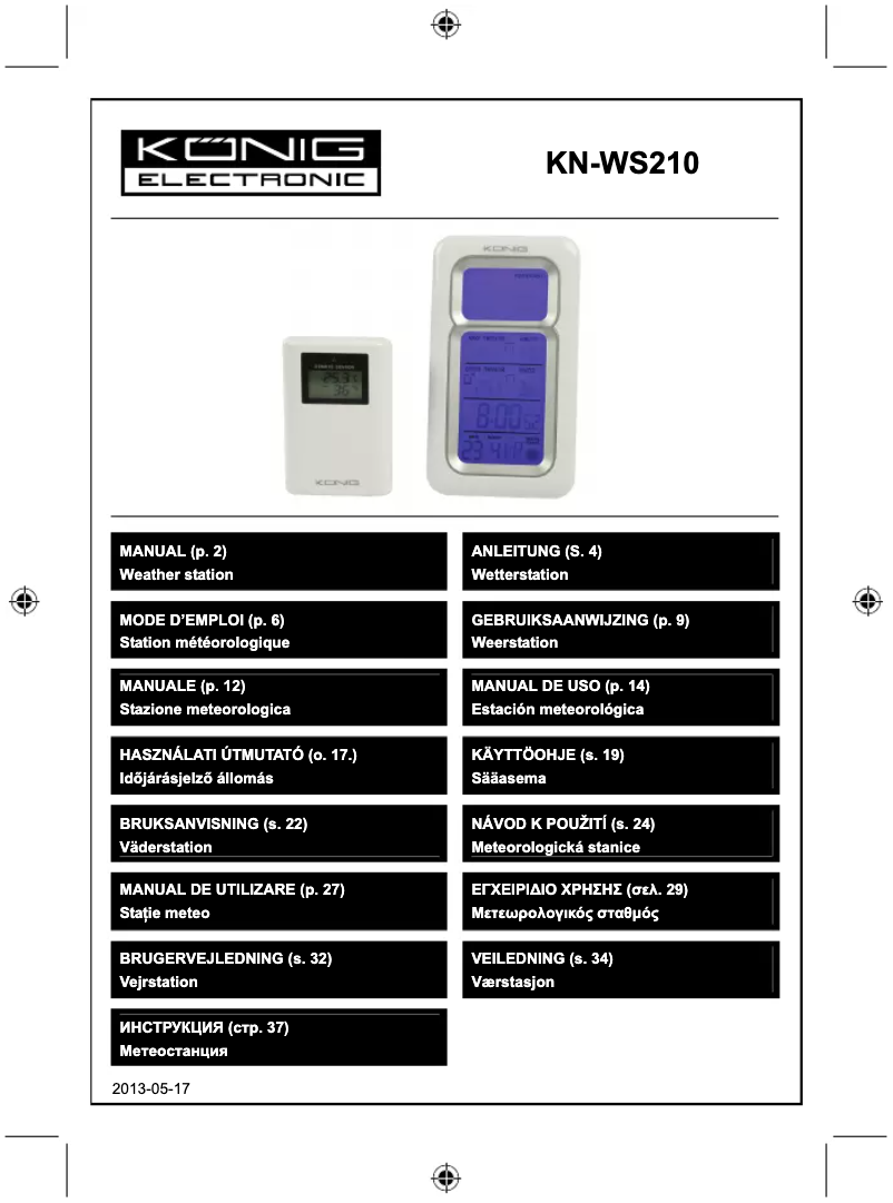 Page 1 de la notice Manuel utilisateur Konig KN-WS210