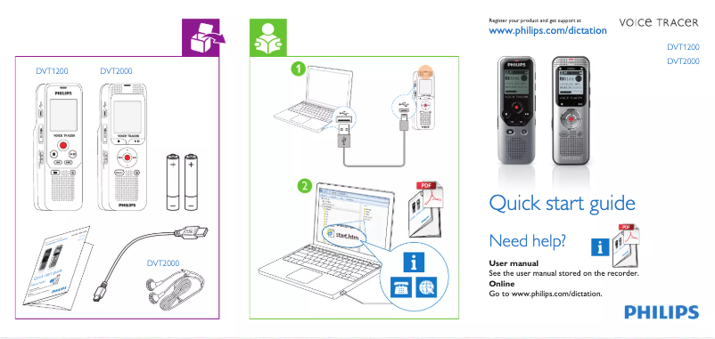 Page n°1 - Manuel utilisateur Philips Voice Tracer DVT2000