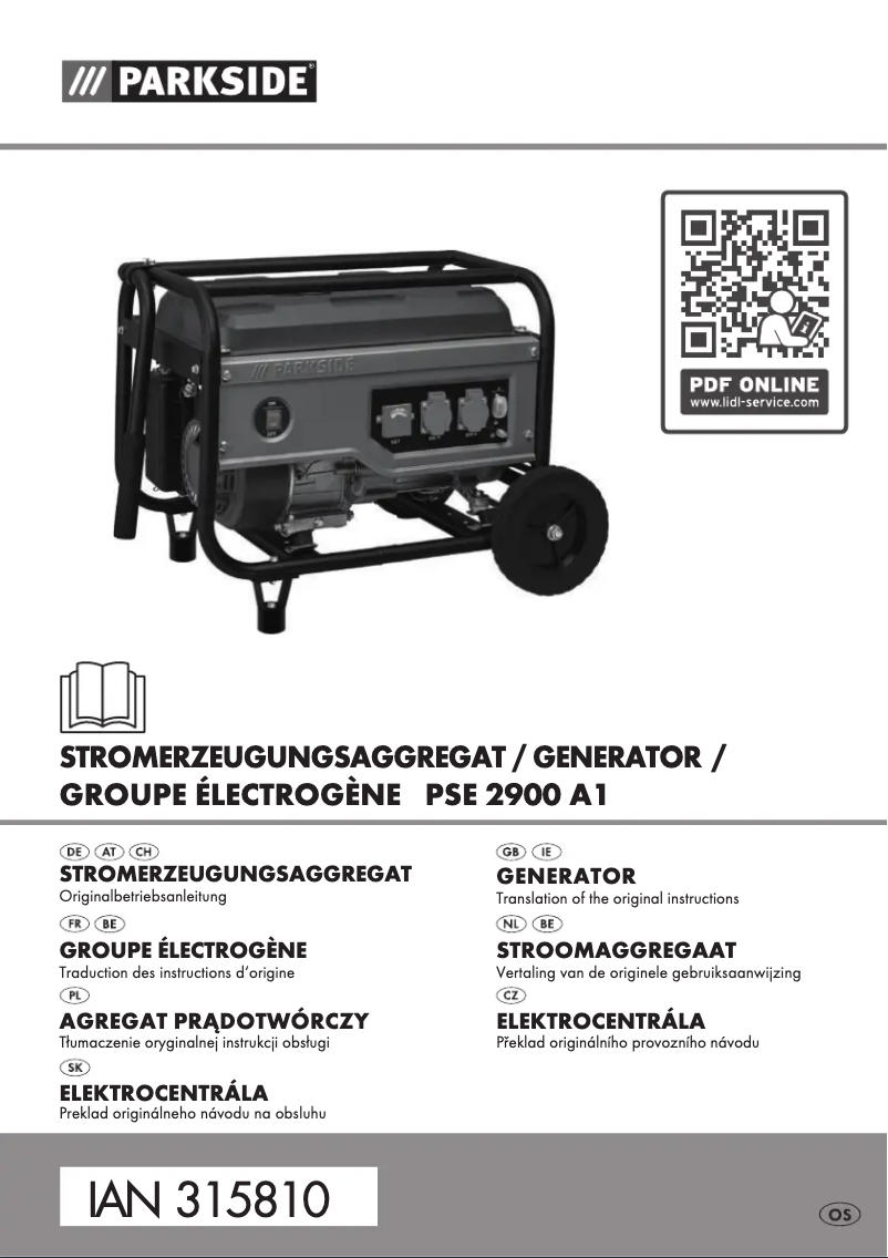 Page 1 de la notice Manuel utilisateur Parkside PSE 2900 A1