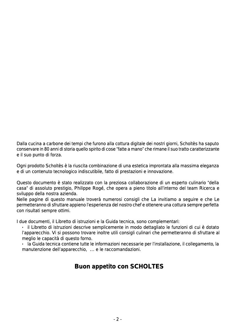 Page 1 de la notice Manuel utilisateur Scholtès FA 26.1