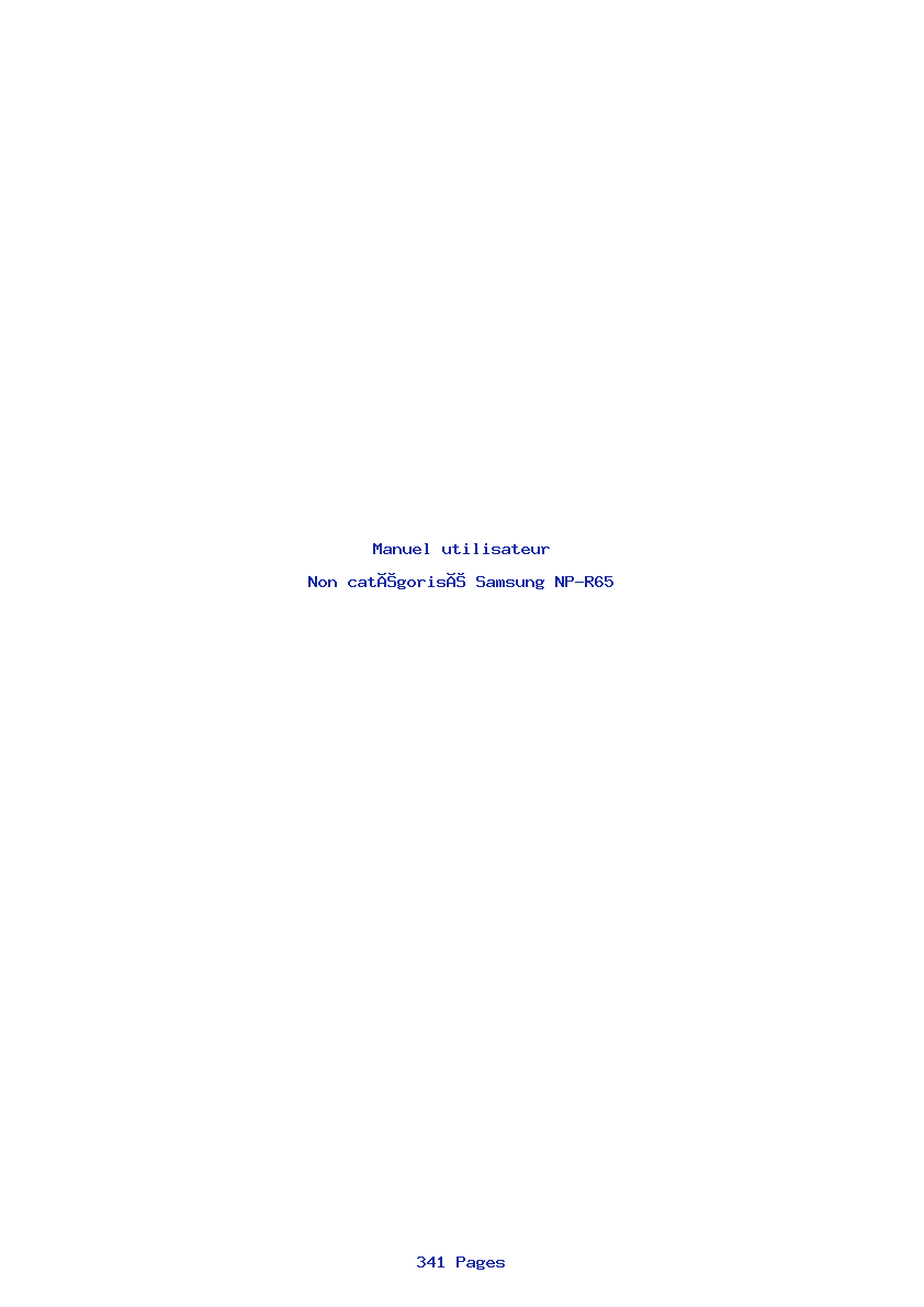 Page 1 de la notice Manuel utilisateur Samsung NP-R65