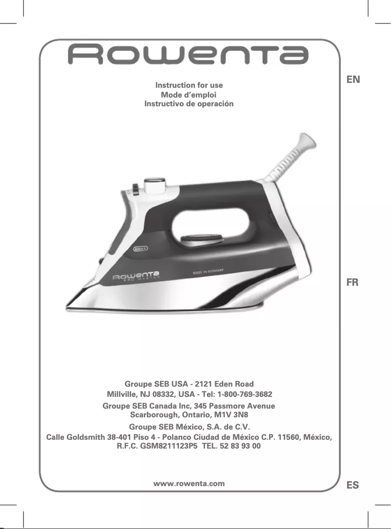 Página 1 del manual Manual de usuario Rowenta Pro-Master DW8080