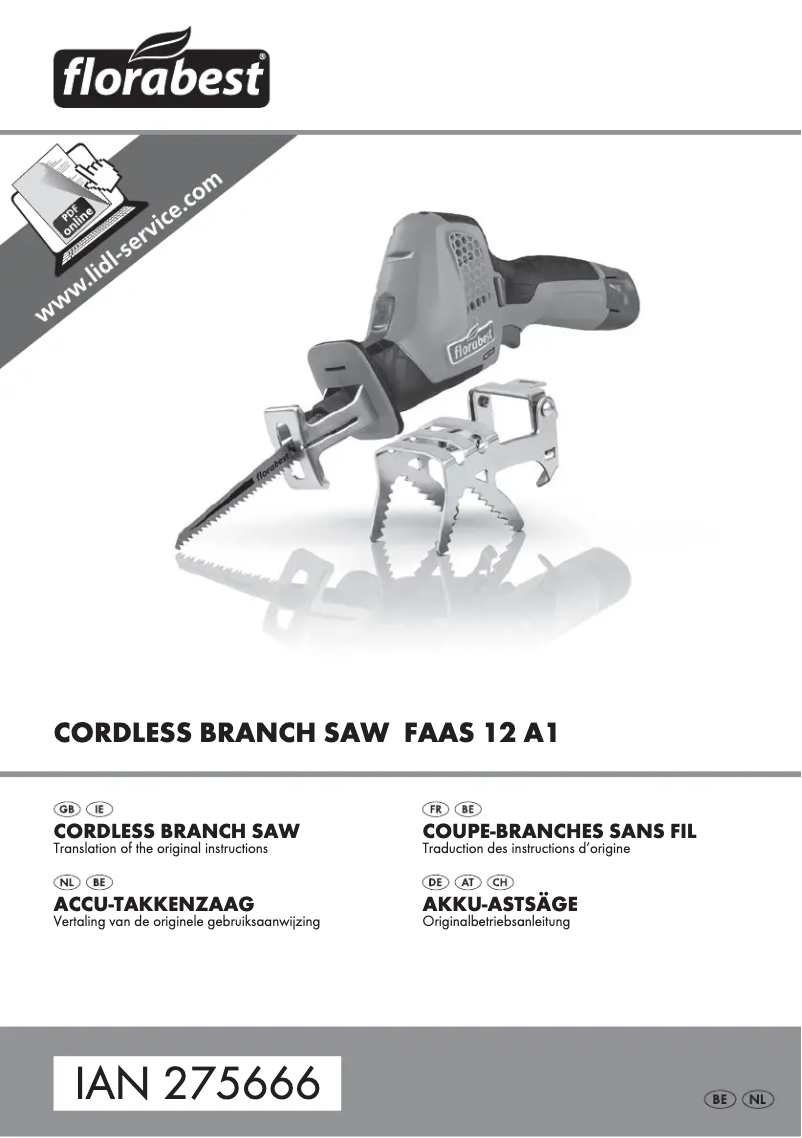 Page 1 de la notice Manuel utilisateur Florabest FAAS 12 A1