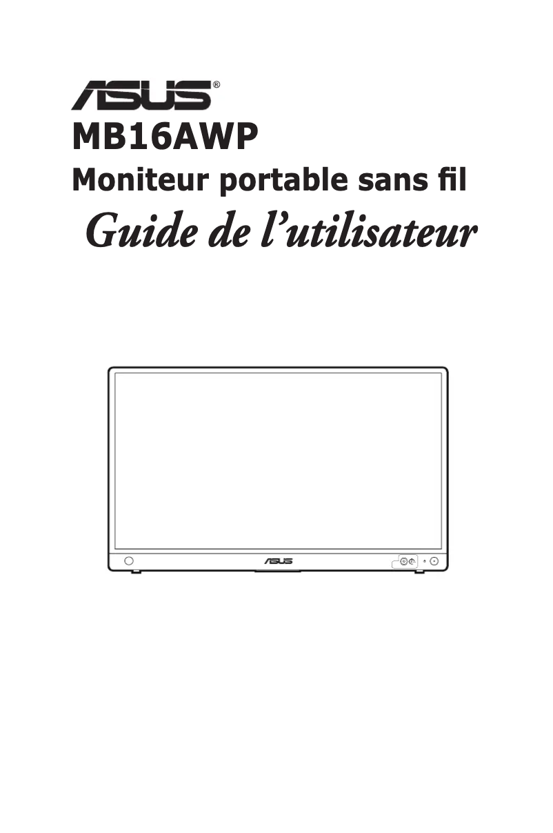 Page 1 de la notice Manuel utilisateur Asus ZenScreen MB16AWP