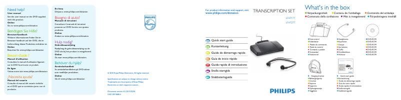 Page 1 de la notice Manuel utilisateur Philips LFH7277