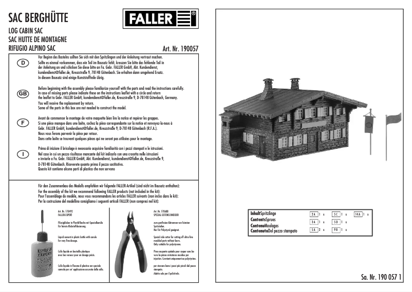 Page 1 de la notice Manuel utilisateur Faller 190057
