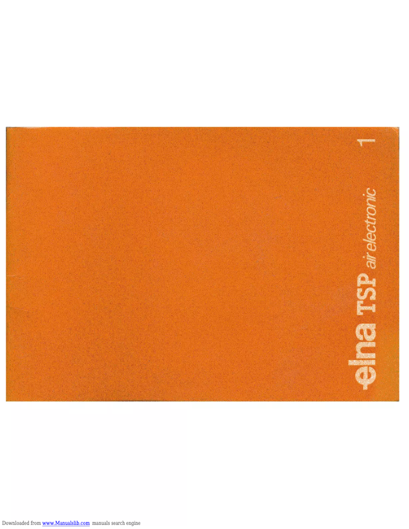 Page 1 de la notice Manuel utilisateur Elna TSP Air Electronic