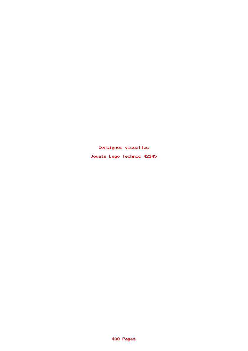 Page 1 de la notice Consignes visuelles Lego Technic 42145