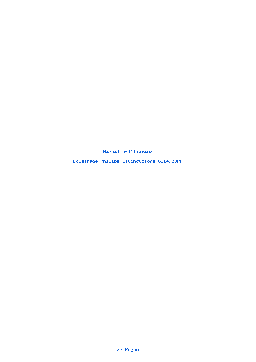Page 1 de la notice Manuel utilisateur Philips LivingColors 6914730PH