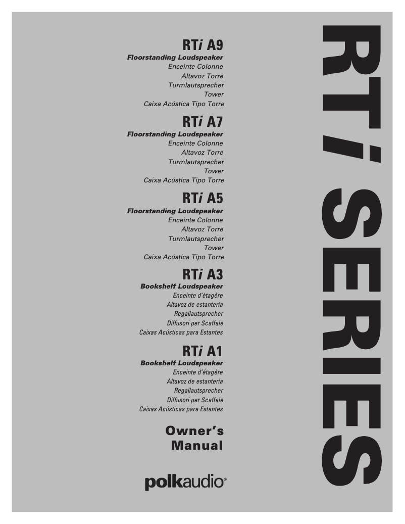 Page 1 de la notice Manuel utilisateur Polk RTi A9