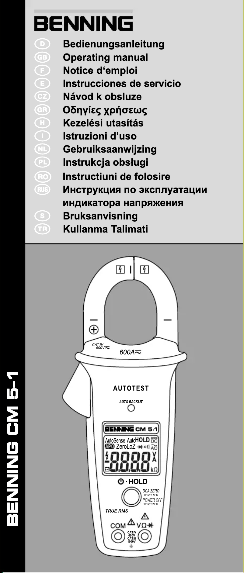 Página 1 del manual Manual de usuario BENNING CM 5–1