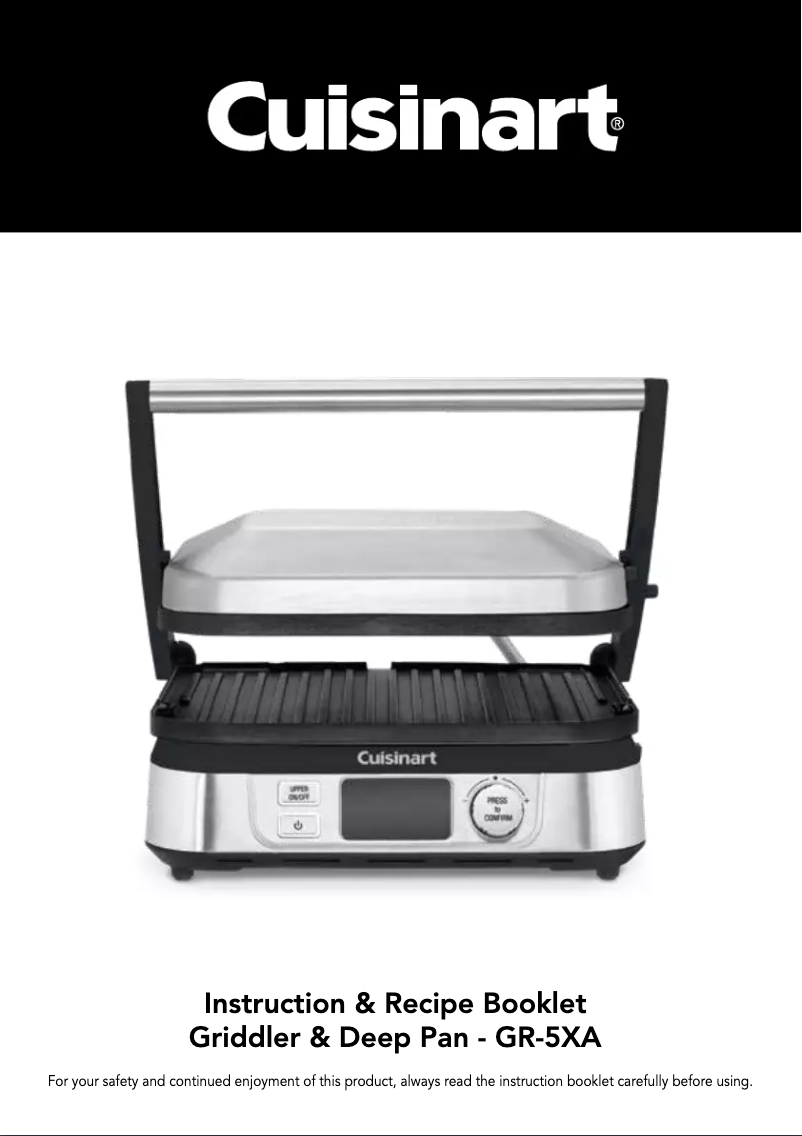 Page 1 de la notice Manuel utilisateur Cuisinart Griddler & Deep Pan GR5-XA