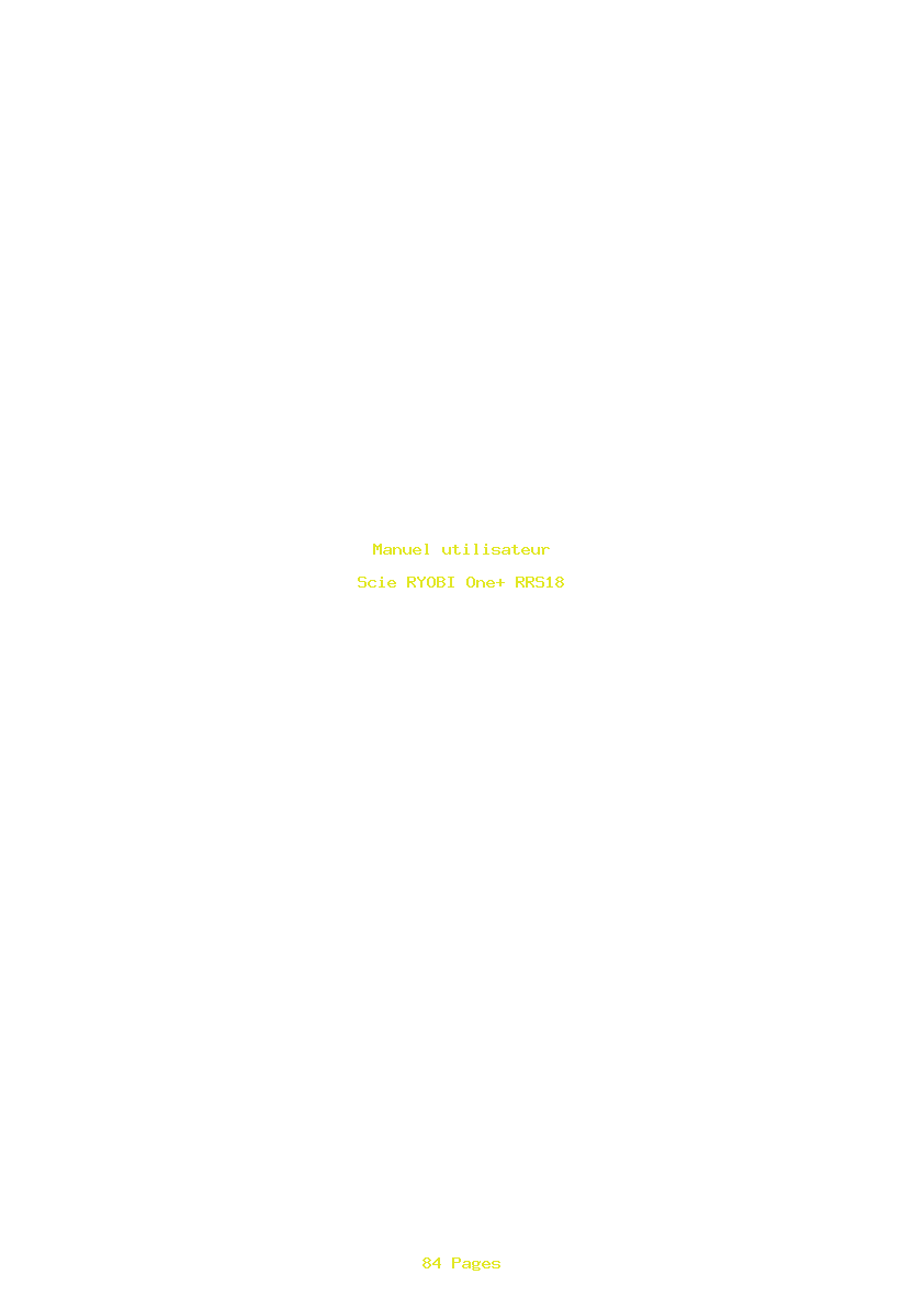 Page 1 de la notice Manuel utilisateur RYOBI One+ RRS18
