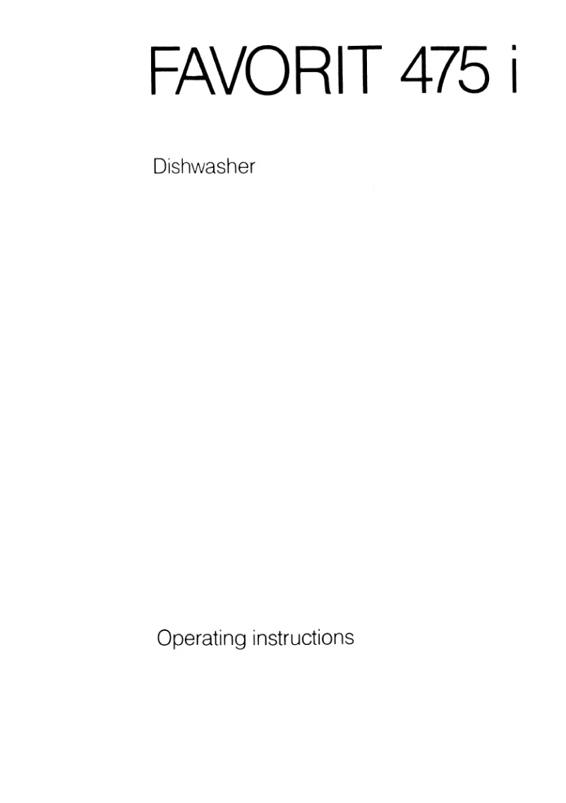 Page 1 de la notice Manuel utilisateur AEG Favorit 475