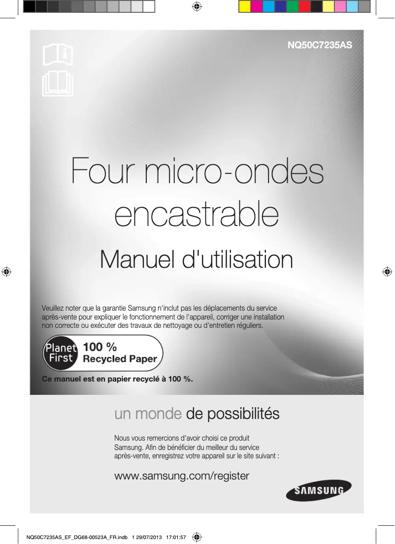 Page 1 de la notice Manuel utilisateur Samsung NQ50C7235