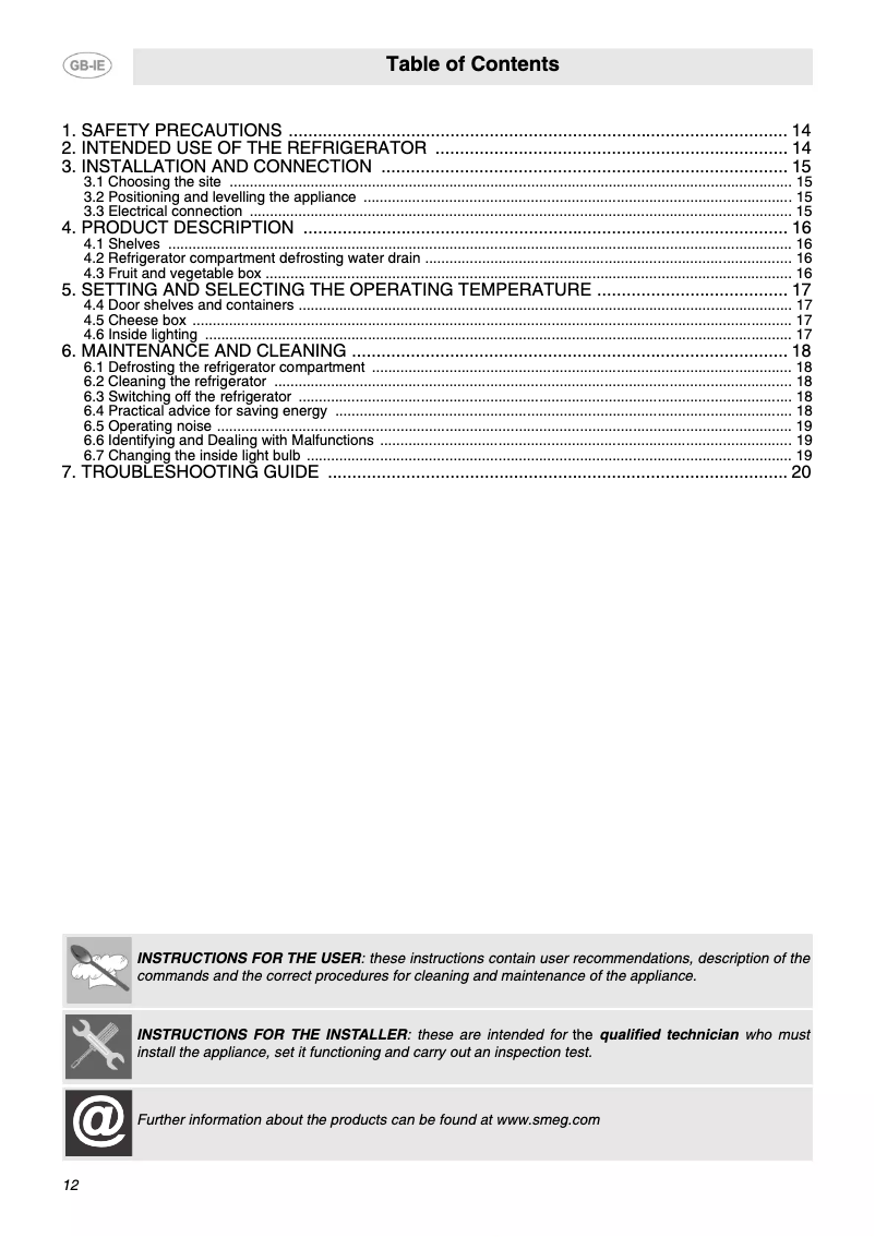 Image de la première page du manuel de l'appareil FAB10HLB