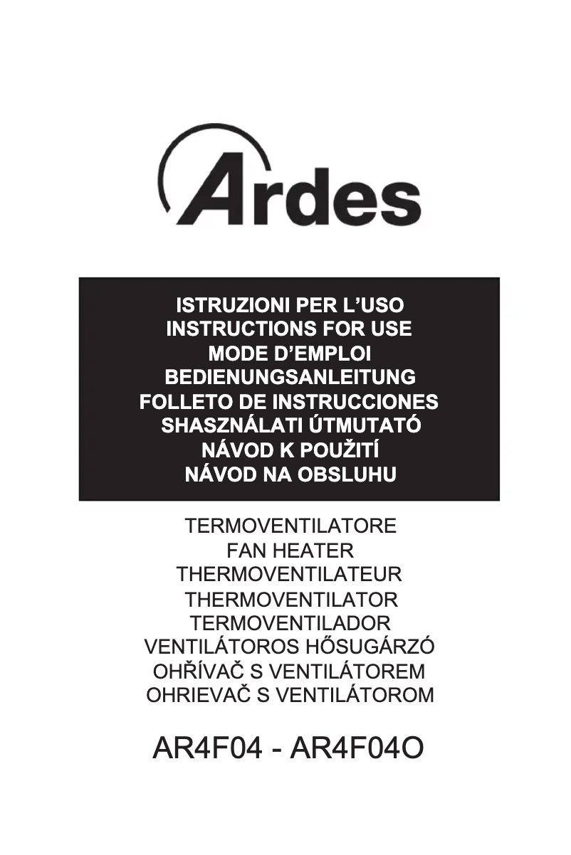 Page 1 de la notice Manuel utilisateur Ardes AR4F04O
