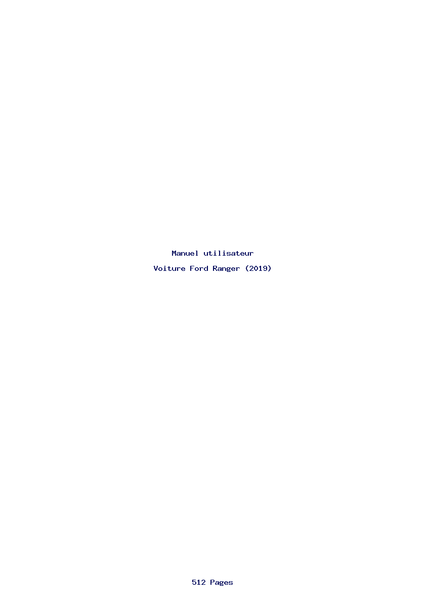 Page 1 de la notice Manuel utilisateur Ford Ranger (2019)