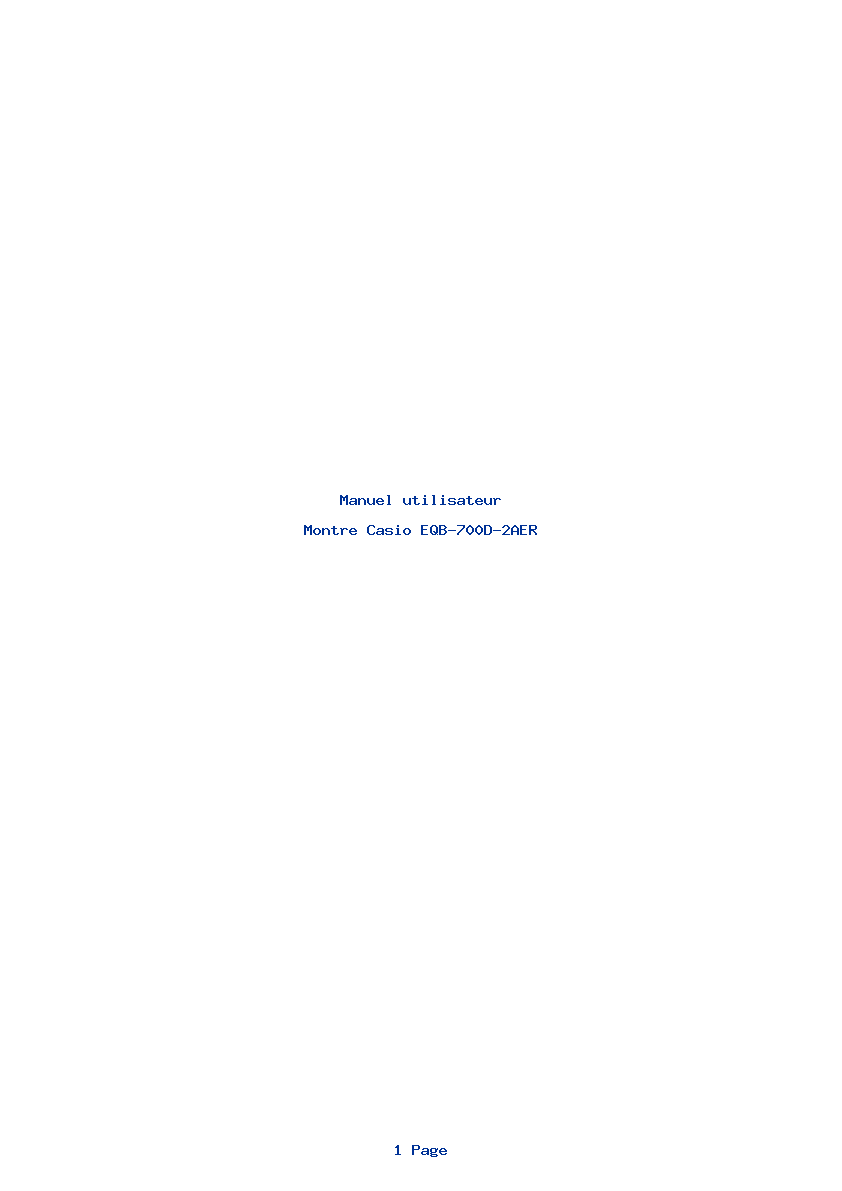 Page 1 de la notice Manuel utilisateur Casio EQB-700D-2AER