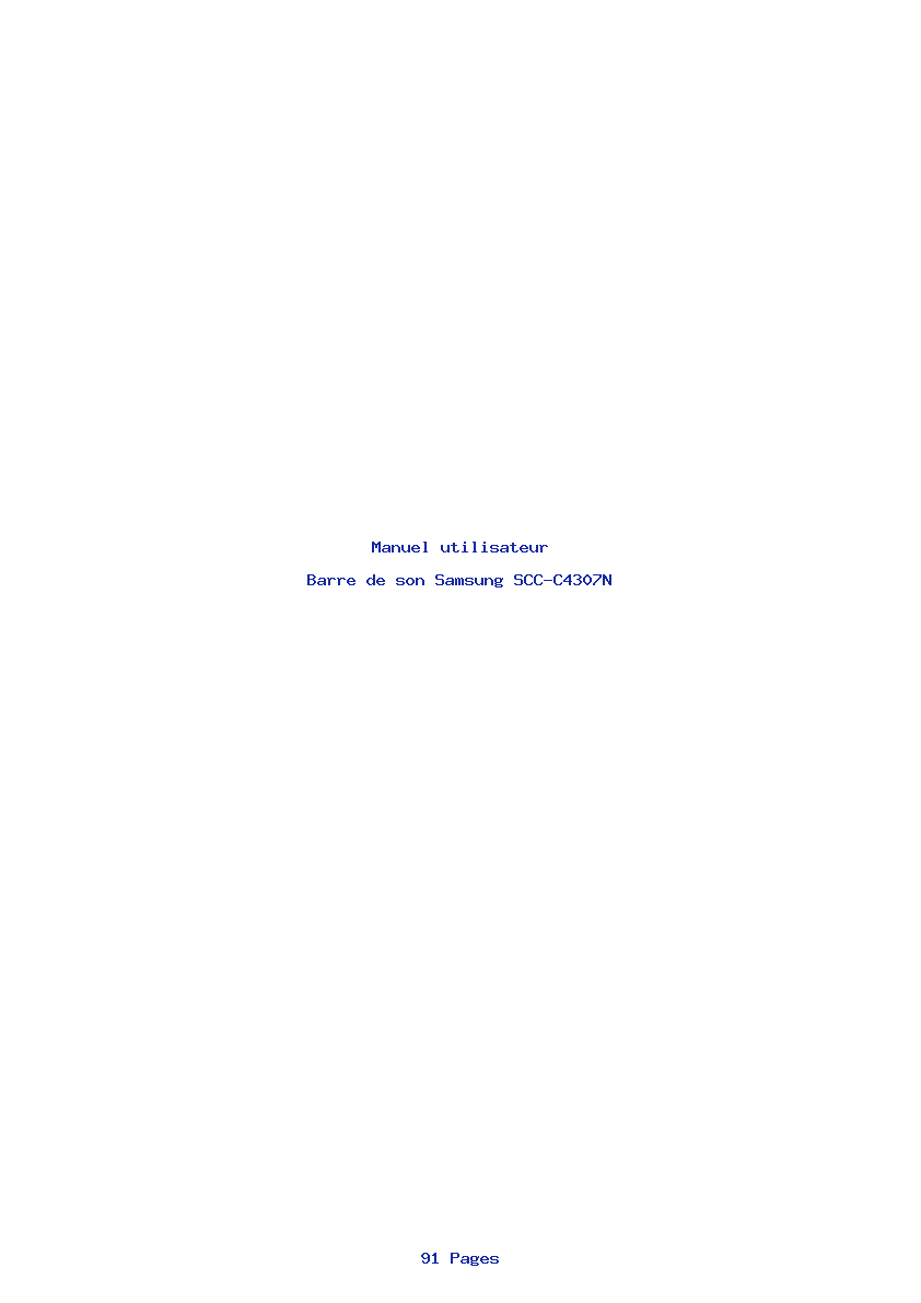 Page 1 de la notice Manuel utilisateur Samsung SCC-C4307N